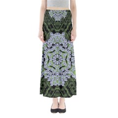Calm In The Flower Forest Of Tranquility Ornate Mandala Full Length Maxi Skirt by pepitasart
