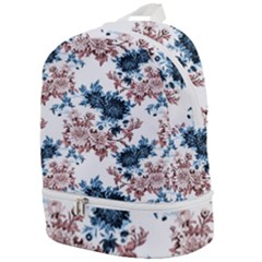 Blue And Rose Flowers Zip Bottom Backpack by goljakoff