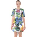 Flowers Sixties Short Sleeve Mini Dress View1