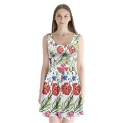 Summer Flowers Split Back Mini Dress  by goljakoff