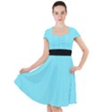 Arctic Blue & Black -  Cap Sleeve Midi Dress View1