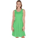 Algae Green & Black -  Knee Length Skater Dress With Pockets View1