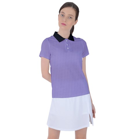 Bougain Villea Purple & Black - Women s Polo Tee by FashionLane