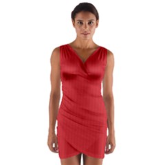 Amaranth Red & Black - Wrap Front Bodycon Dress by FashionLane