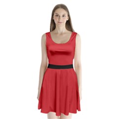 Amaranth Red & Black - Split Back Mini Dress  by FashionLane