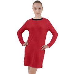 Amaranth Red & Black - Long Sleeve Hoodie Dress by FashionLane