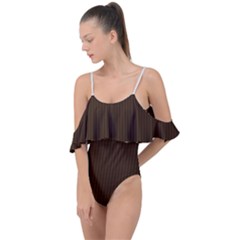 Brunette Brown & White -  Drape Piece Swimsuit by FashionLane