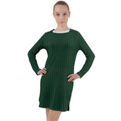 Eden Green & White - Long Sleeve Hoodie Dress by FashionLane