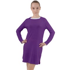 Eminence Purple & White - Long Sleeve Hoodie Dress by FashionLane