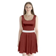 Berry Red & White - Split Back Mini Dress  by FashionLane