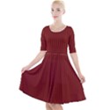 Berry Red & White - Quarter Sleeve A-Line Dress View1