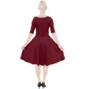 Berry Red & White - Quarter Sleeve A-Line Dress View2