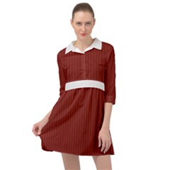 Berry Red & White - Mini Skater Shirt Dress by FashionLane