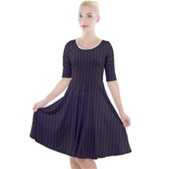 Onyx Black & White - Quarter Sleeve A-line Dress by FashionLane