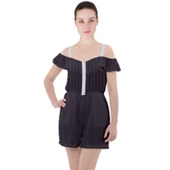 Onyx Black & White - Ruffle Cut Out Chiffon Playsuit by FashionLane