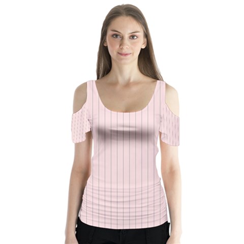 Soft Bubblegum Pink & Black - Butterfly Sleeve Cutout Tee  by FashionLane