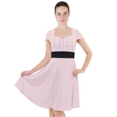 Soft Bubblegum Pink & Black - Cap Sleeve Midi Dress by FashionLane