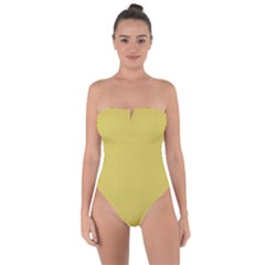 Ceylon Yellow & White - Tie Back One Piece Swimsuit by FashionLane