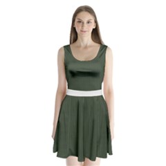 Kombu Green & White - Split Back Mini Dress  by FashionLane