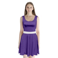 Spanish Violet & White - Split Back Mini Dress  by FashionLane