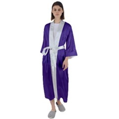 Spanish Violet & White - Maxi Satin Kimono by FashionLane