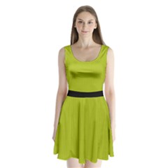 Acid Green & Black - Split Back Mini Dress  by FashionLane