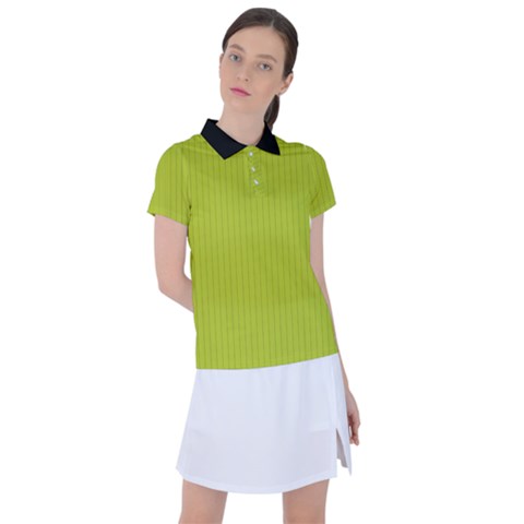 Acid Green & Black - Women s Polo Tee by FashionLane