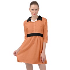 Atomic Tangerine & Black - Mini Skater Shirt Dress by FashionLane