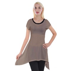 Beaver Brown & Black - Short Sleeve Side Drop Tunic by FashionLane