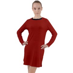 Lipstick Red & Black - Long Sleeve Hoodie Dress by FashionLane