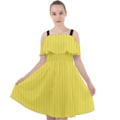 Maize Yellow & Black - Cut Out Shoulders Chiffon Dress by FashionLane