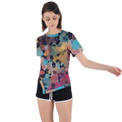 Mosaic Pieces                                                     Asymmetrical Short Sleeve Sports Tee by LalyLauraFLM