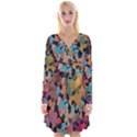 Mosaic pieces                                                       Long Sleeve Front Wrap Dress View1