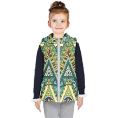 Native Ornament Kids  Hooded Puffer Vest by goljakoff