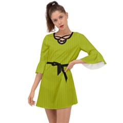 Acid Green - Criss Cross Mini Dress by FashionLane