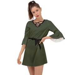 Kombu Green - Criss Cross Mini Dress by FashionLane