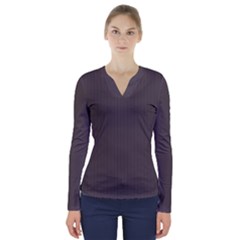 Ash Grey - V-neck Long Sleeve Top by FashionLane