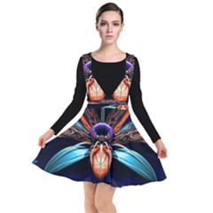 Fractal Flower Plunge Pinafore Dress by Sparkle