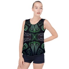 Fractal Illusion Bubble Hem Chiffon Tank Top by Sparkle