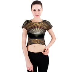 Fractal Illusion Crew Neck Crop Top by Sparkle