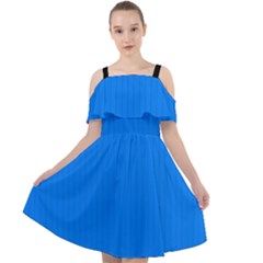 Azure Blue - Cut Out Shoulders Chiffon Dress by FashionLane