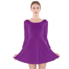 Dark Orchid - Long Sleeve Velvet Skater Dress by FashionLane