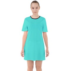 Turquoise - Sixties Short Sleeve Mini Dress by FashionLane