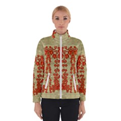 Roses Decorative In The Golden Environment Winter Jacket by pepitasart