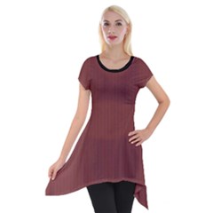 Brandy Brown - Short Sleeve Side Drop Tunic by FashionLane