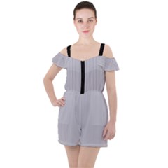 Cloudy Grey - Ruffle Cut Out Chiffon Playsuit by FashionLane