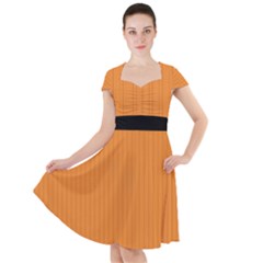 Cadmium Orange - Cap Sleeve Midi Dress by FashionLane