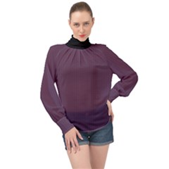 Dark Byzantium - High Neck Long Sleeve Chiffon Top by FashionLane