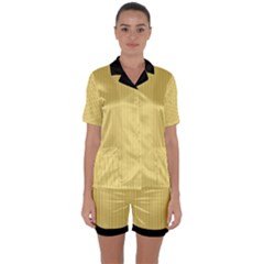 Jasmine Yellow - Satin Short Sleeve Pyjamas Set by FashionLane