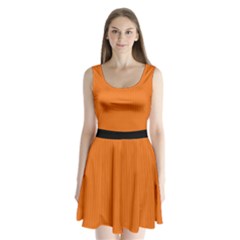 Carrot Orange - Split Back Mini Dress  by FashionLane